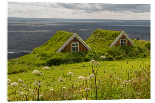 Akrylbilde Traditional Houses in the Skaftafell National Park, Iceland