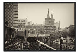 Gerahmter Kunstdruck Oberbaumbrücke Berlin monochrome