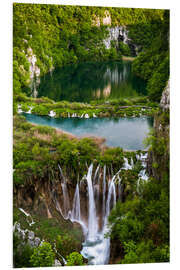 Foam board print Waterfall Paradise Plitvice Lakes