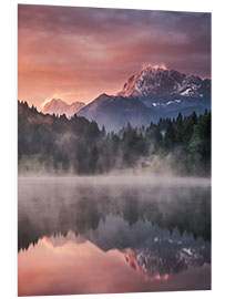 Hartschaumbild Geroldsee Karwendel Alpen Refugium zum Sonnenaufgang