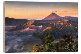 Holzbild Mount Bromo Sonnenaufgang