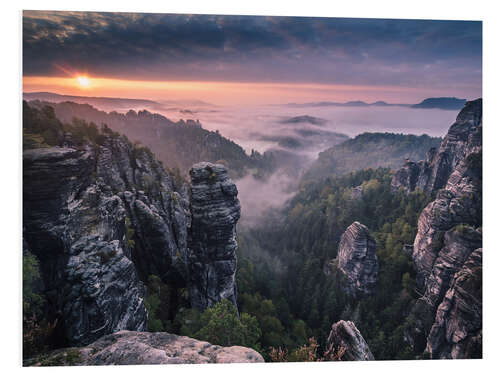 Foam board print Sunrise on the Rocks