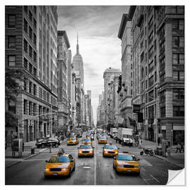 Selvklebende plakat NEW YORK CITY 5th Avenue Traffic