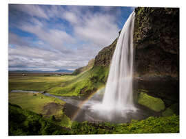 Foam board print Sejalandsfoss Waterfall with Rainbow