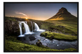 Gerahmter Kunstdruck Märchenlandschaft in Island