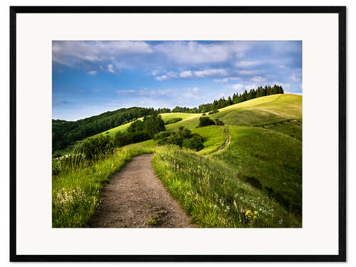 Framed art print Path over Rolling Hills in Summer