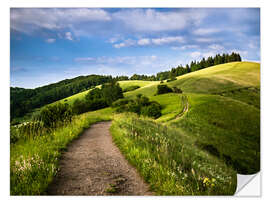 Wall sticker Path over Rolling Hills in Summer