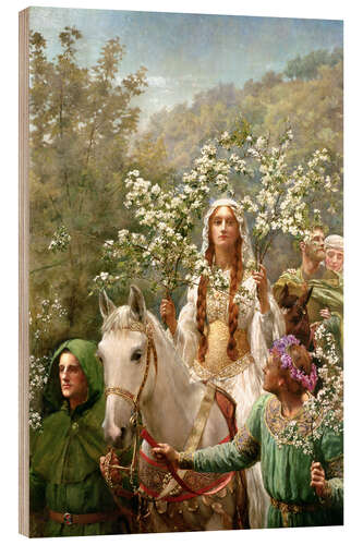 Wood print Queen Guinevere's Maying