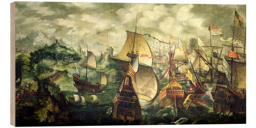 Holzbild Die Armada, 1588