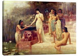 Tableau sur toile  La fille du pharaon trouve Moïse dans le fleuve - Edwin Longsden Long