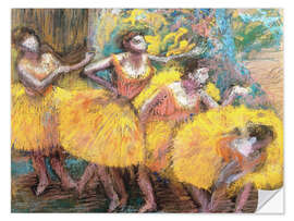 Sticker mural Danseuses en jaune et rose