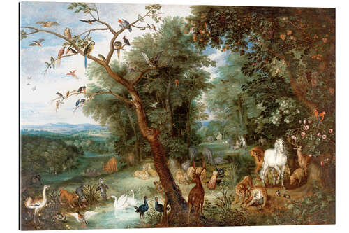 Quadro em plexi-alumínio The Garden of Eden with Adam and Eve