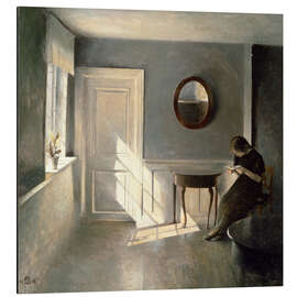 Magnettafel Brieflesendes Mädchen in einem Interieur