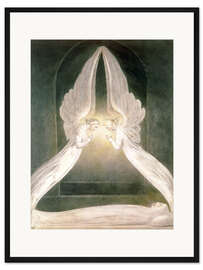 Gerahmter Kunstdruck Christus im Grabe, geschützt durch Engel