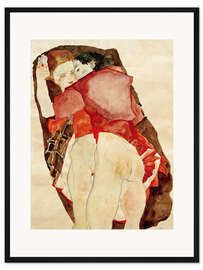 Gerahmter Kunstdruck Zwei Mädchen (Liebespaar)