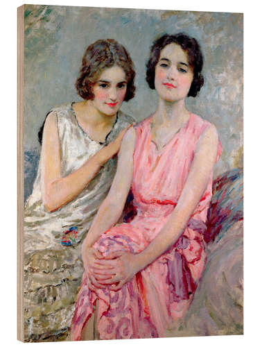 Quadro de madeira Two Young Women Seated