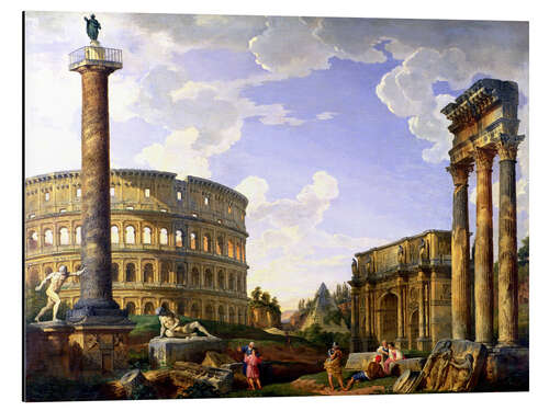 Tableau en aluminium Roman Capriccio Showing the Colosseum