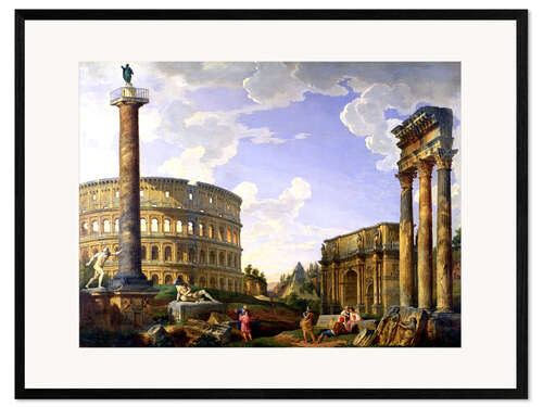 Kehystetty taidepainatus Roman Capriccio Showing the Colosseum