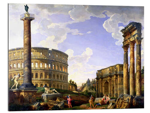 Tableau en plexi-alu Roman Capriccio Showing the Colosseum