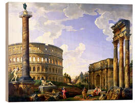 Puutaulu Roman Capriccio Showing the Colosseum