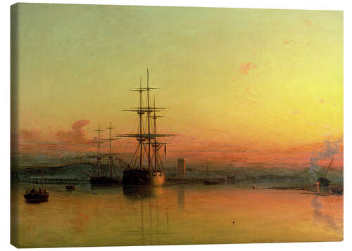 Canvas-taulu Dead silence, sunset in Exmouth Bay