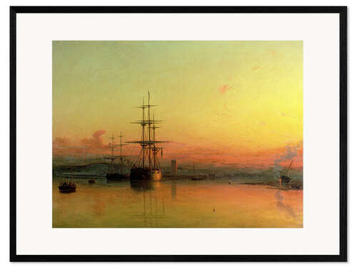 Framed art print Dead Calm - Sunset at the Bight of Exmouth