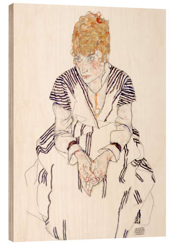 Tableau en bois Portrait de la belle-sœur de l'artiste, Adèle Harms