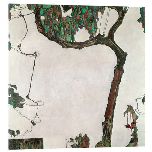 Obraz na szkle akrylowym Autumn Tree with Fuchsias