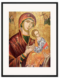 Gerahmter Kunstdruck Mutter und Göttin der Leidenschaft, griechische Ikone aus Kreta