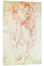 Print på skumplade Study of a Horse and Rider