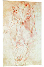 Magnettafel Studie eines Pferdes mit Reiter