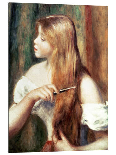 Gallery print Blonde girl combing her hair