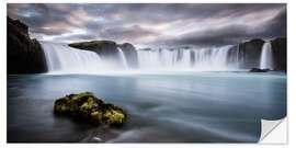 Selvklebende plakat Godafoss Waterfall in Iceland