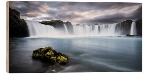 Wood print Godafoss Waterfall in Iceland