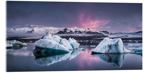 Akrylbillede Eisebergs at Icelands Glacier Lagoon