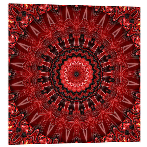 Acrylic print mandala red