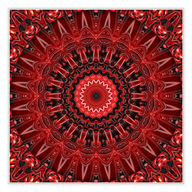 Poster  Mandala rouge - Christine Bässler