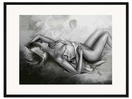 Gerahmter Kunstdruck Schlummernde Venus - Weiblicher Akt