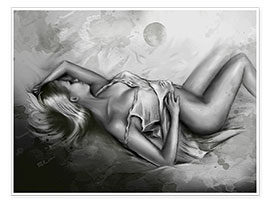Stampa  Venere dormiente - Nudo femminile - Marita Zacharias