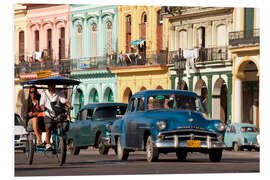 PVC-tavla classic us cars in havanna, cuba