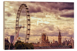 Holzbild London Eye &amp; Big Ben - Stefan Becker