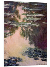 Foam board print Waterlilies with Weeping Willows