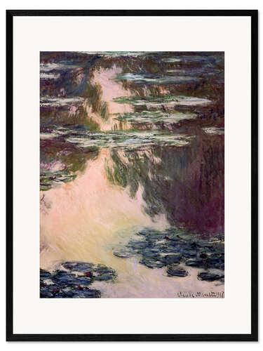 Impression artistique encadrée Nymphéas et saules pleureurs