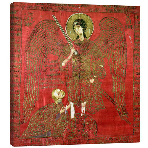 Canvas print Archangel Michael with Manuel II Palaeologus