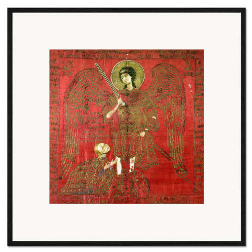 Kehystetty taidepainatus Archangel Michael with Manuel II Palaeologus