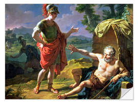 Selvklæbende plakat Alexander and Diogenes, 1818