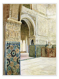 Veggbilde  Interior of the Alhambra, Granada - French School