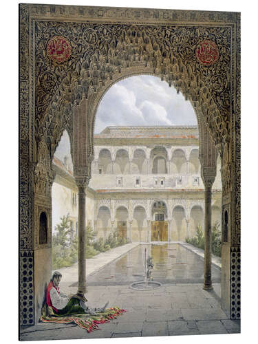 Alubild Der Hof von Alberca in der Alhambra, Granada, 1853