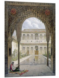 Foam board print The courtyard of Alberca in the Alhambra, Granada, 1853