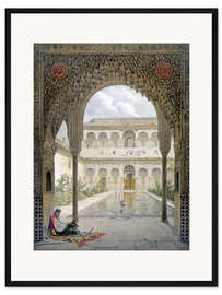 Gerahmter Kunstdruck Der Hof von Alberca in der Alhambra, Granada, 1853